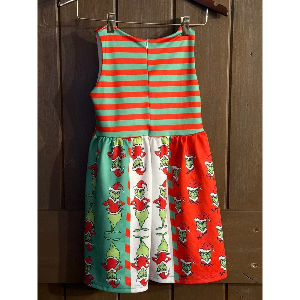 Bei K Kids The Grinch Stole Christmas Holiday Dress Red Green Size 130 7-8
